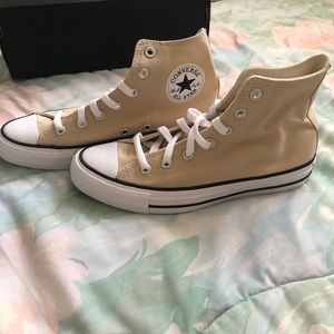 Beige brand new converse